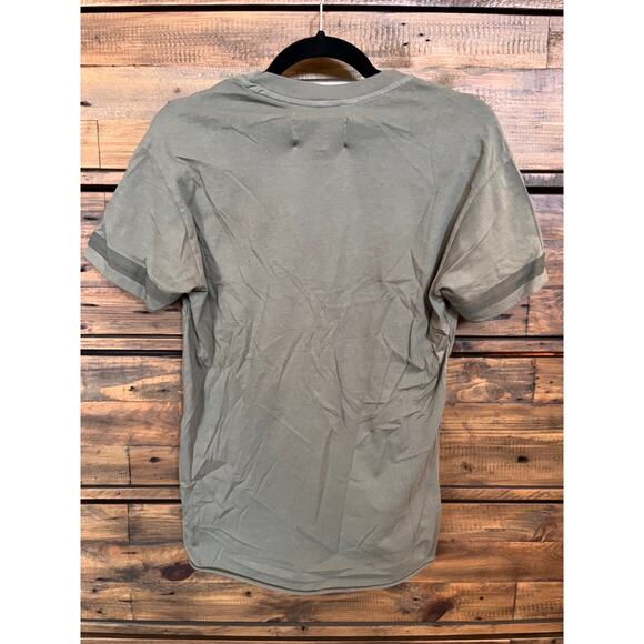 Free People X Sandrine Rose The Vintage Crew Olive Drab The Outsider TShirt Sz M - Picture 2 of 14
